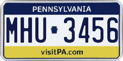 PA license plate MHU3456