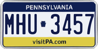 PA license plate MHU3457