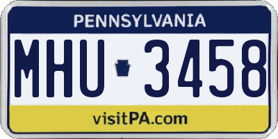PA license plate MHU3458