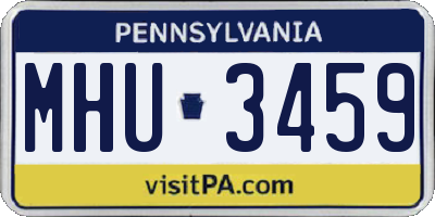 PA license plate MHU3459