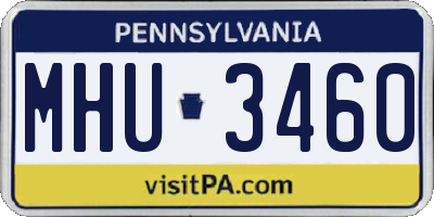 PA license plate MHU3460