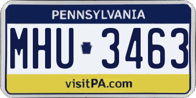 PA license plate MHU3463