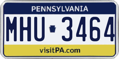 PA license plate MHU3464