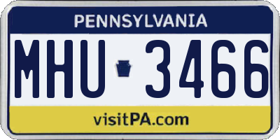 PA license plate MHU3466