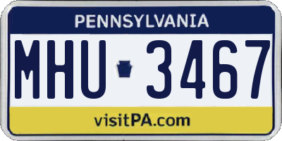 PA license plate MHU3467