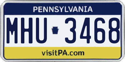 PA license plate MHU3468