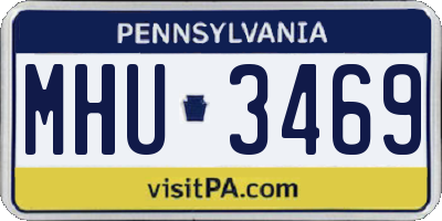 PA license plate MHU3469