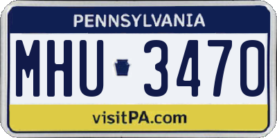 PA license plate MHU3470