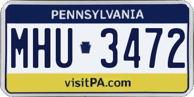 PA license plate MHU3472