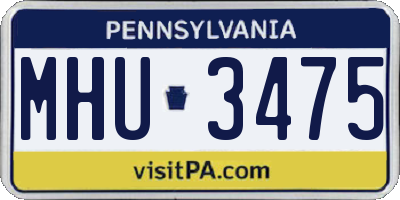 PA license plate MHU3475