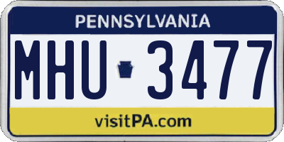 PA license plate MHU3477