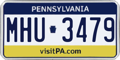 PA license plate MHU3479