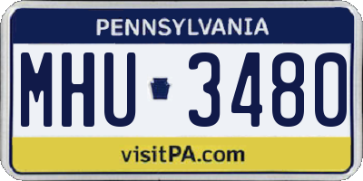 PA license plate MHU3480