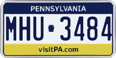 PA license plate MHU3484