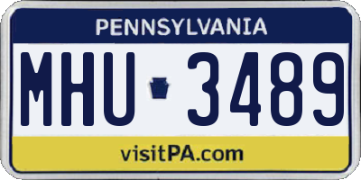 PA license plate MHU3489