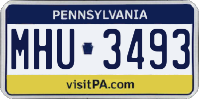 PA license plate MHU3493