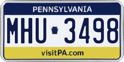 PA license plate MHU3498