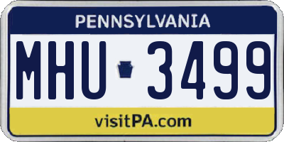 PA license plate MHU3499