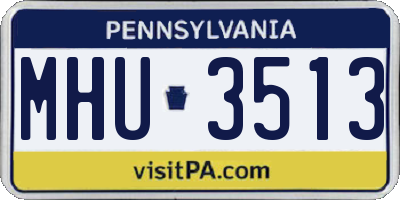 PA license plate MHU3513