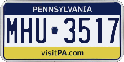 PA license plate MHU3517