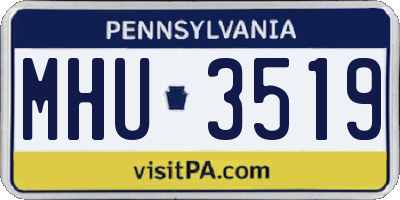 PA license plate MHU3519