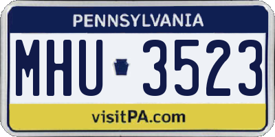 PA license plate MHU3523
