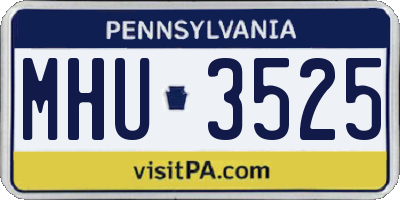 PA license plate MHU3525