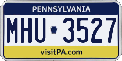 PA license plate MHU3527