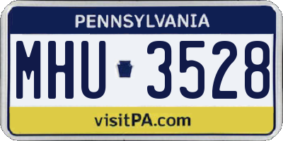 PA license plate MHU3528