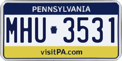 PA license plate MHU3531