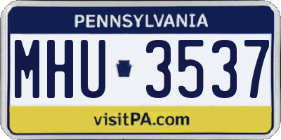PA license plate MHU3537