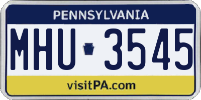 PA license plate MHU3545