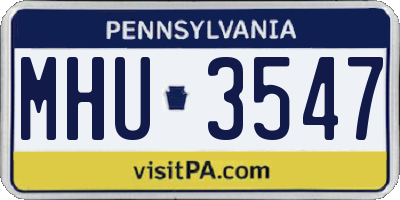 PA license plate MHU3547
