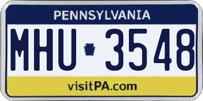 PA license plate MHU3548