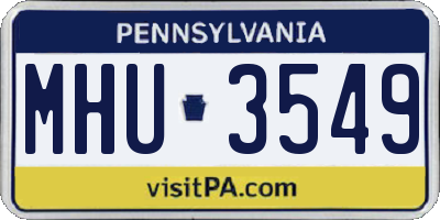 PA license plate MHU3549