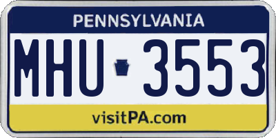 PA license plate MHU3553