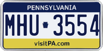 PA license plate MHU3554