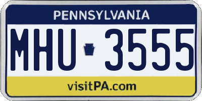 PA license plate MHU3555
