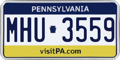PA license plate MHU3559