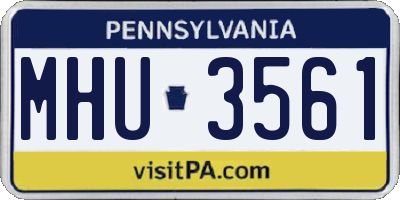 PA license plate MHU3561