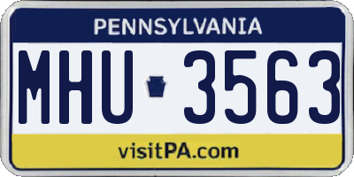 PA license plate MHU3563
