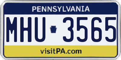 PA license plate MHU3565