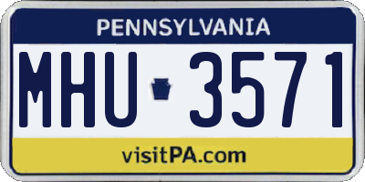 PA license plate MHU3571