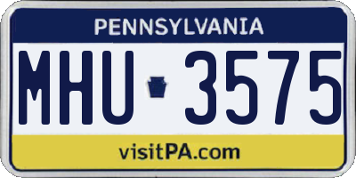 PA license plate MHU3575
