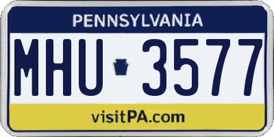 PA license plate MHU3577