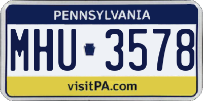 PA license plate MHU3578