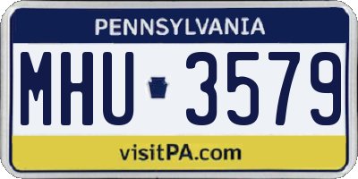 PA license plate MHU3579