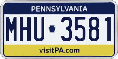 PA license plate MHU3581