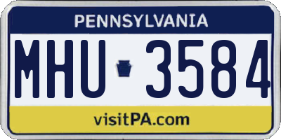 PA license plate MHU3584