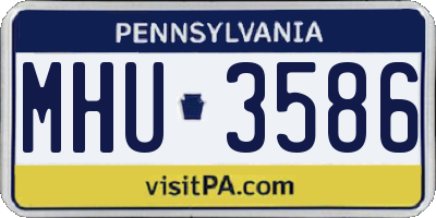 PA license plate MHU3586